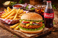 Veg Burger With Fries And Coke